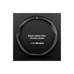 Carbon Fiber Leather Car Steering Wheel Cover For Skoda Octavia A7 Kodiaq - Carbon Fiber