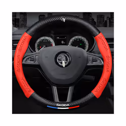 Carbon Fiber Leather Car Steering Wheel Cover For Skoda Octavia A7 Kodiaq - D type carbon fibre