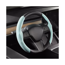 Car Steering Wheel Cover for Tesla Model 3 Model Y Suede Ultra-thin Sweat - White-38cm