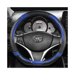 37-38CM Car Steering Wheel Cover Non-slip PU Leather for Toyota Corolla - D Shape-Blue