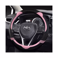 37-38CM Car Steering Wheel Cover Non-slip PU Leather for Toyota Corolla - D Shape-Red