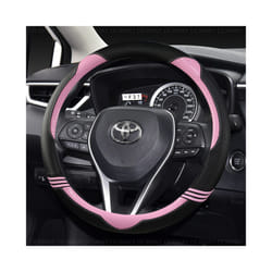 37-38CM Car Steering Wheel Cover Non-slip PU Leather for Toyota Corolla - O Shape-Pink