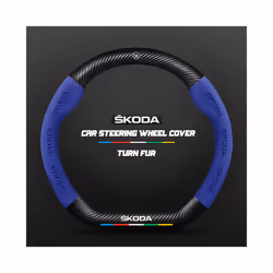 Carbon Fiber Car Steering Wheel Cover Alcantara for Skoda Octavia 2 1 - D Black
