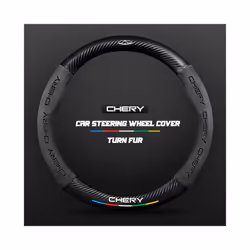 Carbon Fiber Auto Steering Wheel Cover Alcantara Leather for Chery Tiggo - O Black