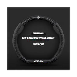 Carbon Fiber Auto Steering Wheel Cover for Nissan Qashqai J11 J10 Leaf - D Black