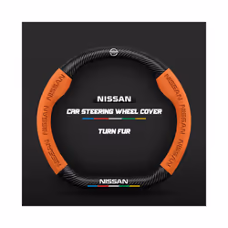 Carbon Fiber Auto Steering Wheel Cover for Nissan Qashqai J11 J10 Leaf - D Orange