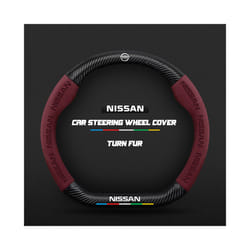 Carbon Fiber Auto Steering Wheel Cover for Nissan Qashqai J11 J10 Leaf - D Red
