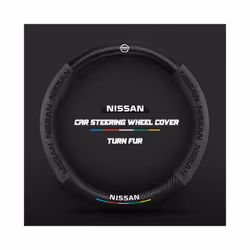 Carbon Fiber Auto Steering Wheel Cover for Nissan Qashqai J11 J10 Leaf - O Black