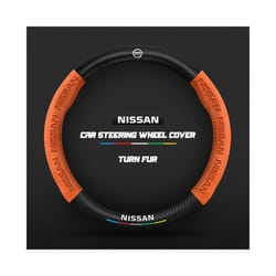 Carbon Fiber Auto Steering Wheel Cover for Nissan Qashqai J11 J10 Leaf - O Orange