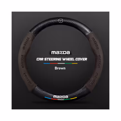 Carbon Fiber Auto Steering Wheel Cover Alcantara Leather for Mazda Series - O Blue