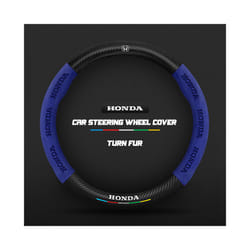 Carbon Fiber Auto Steering Wheel Cover Alcantara for Honda Crv Civic Accord - O Blue