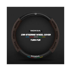 Carbon Fiber Auto Steering Wheel Cover Alcantara for Honda Crv Civic Accord - O Brown