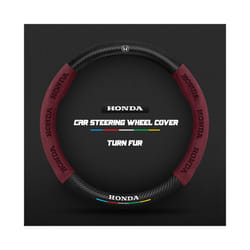 Carbon Fiber Auto Steering Wheel Cover Alcantara for Honda Crv Civic Accord - O Wine red