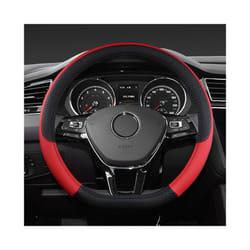 Car D Shape Steering Wheel Cover Universal Volant Braid on the Steering-wheel - Red