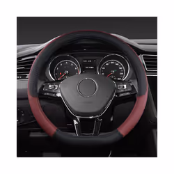 Car D Shape Steering Wheel Cover Universal Volant Braid on the Steering-wheel - Wine red