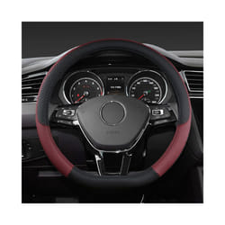 Car D Shape Steering Wheel Cover Universal Volant Braid on the Steering-wheel - Wine red