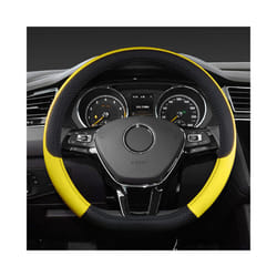 Car D Shape Steering Wheel Cover Universal Volant Braid on the Steering-wheel - Yellow