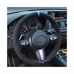 Black Suede Leather Car Steering Wheel Cover For BMW F87 M2 F80 M3 F82 - Style 4