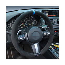 Black Suede Leather Car Steering Wheel Cover For BMW F87 M2 F80 M3 F82 - Style 4