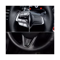 Black Suede Car Steering Wheel Cover For BMW M Sport F30 F31 F34 F10 F11 - Gray Thread