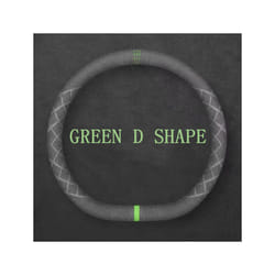 Suede Leather Steering Wheel Cover Four Seasons General Motors Leather - green D shape