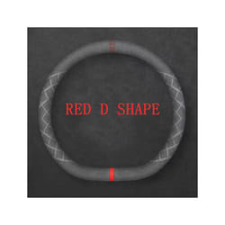 Suede Leather Steering Wheel Cover Four Seasons General Motors Leather - red D shape
