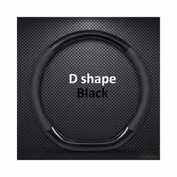 D Shape O Shape Steering Wheel Cover Genuine leather Cow Skin + Carbon - D shape Black