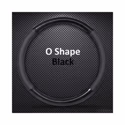 D Shape O Shape Steering Wheel Cover Genuine leather Cow Skin + Carbon - O shape Black