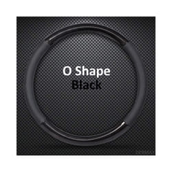D Shape O Shape Steering Wheel Cover Genuine leather Cow Skin + Carbon - O shape Black