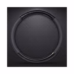 D Shape O Shape Steering Wheel Cover Genuine leather Cow Skin + Carbon - O shape Black