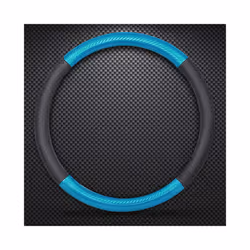 D Shape O Shape Steering Wheel Cover Genuine leather Cow Skin + Carbon - O shape Black