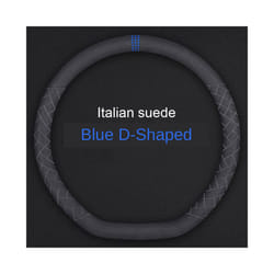 Car Suede Leather Steering Wheel Cover Fur Steering Wheel Cover D Shape - e