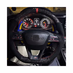 Leather Suede DIY Car Steering Wheel Cover For Seat Leon Cupra R Leon - style 02