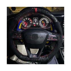 Leather Suede DIY Car Steering Wheel Cover For Seat Leon Cupra R Leon - style 02