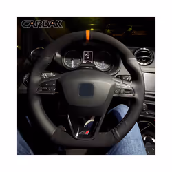 Leather Suede DIY Car Steering Wheel Cover For Seat Leon Cupra R Leon - style 04