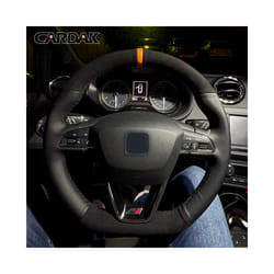 Leather Suede DIY Car Steering Wheel Cover For Seat Leon Cupra R Leon - style 04
