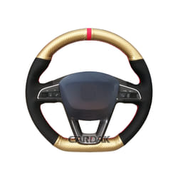Leather Suede DIY Car Steering Wheel Cover For Seat Leon Cupra R Leon - style 05