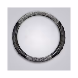 Wood Car Handlebar Cover Carbon Fiber Steering Wheel Protection Case Decoration - gray D shape