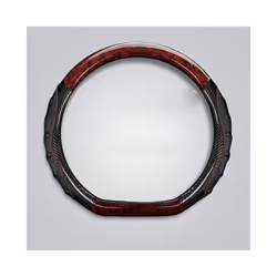 Wood Car Handlebar Cover Carbon Fiber Steering Wheel Protection Case Decoration - red D shape