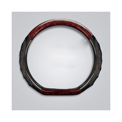 Wood Car Handlebar Cover Carbon Fiber Steering Wheel Protection Case Decoration - red D shape