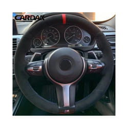Black Suede Leather Car Steering Wheel Cover For BMW F87 M2 F80 M3 F82 - Style B