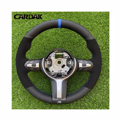 Black Suede Leather Car Steering Wheel Cover For BMW F87 M2 F80 M3 F82 - Style C