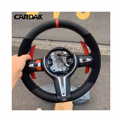 Black Suede Leather Car Steering Wheel Cover For BMW F87 M2 F80 M3 F82 - Style E