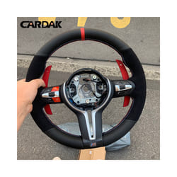 Black Suede Leather Car Steering Wheel Cover For BMW F87 M2 F80 M3 F82 - Style E