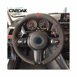 Black Suede Leather Car Steering Wheel Cover For BMW F87 M2 F80 M3 F82 - Style G