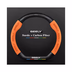 Black Car Steering Wheel Cover for Geely Geometry C 2020 2021 2022 Massage - Orange