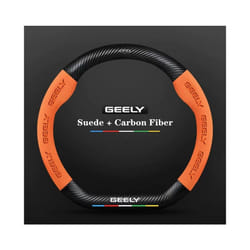 Black Car Steering Wheel Cover for Geely Geometry C 2020 2021 2022 Massage - Orange