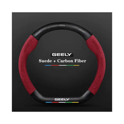 Black Car Steering Wheel Cover for Geely Geometry C 2020 2021 2022 Massage - Red