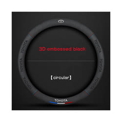 3D embossing Car Steering Wheel Cover For Toyota Corolla Fortuner Sequoia - 3D embossed black O