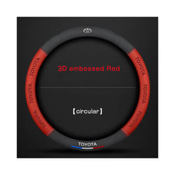 3D embossing Car Steering Wheel Cover For Toyota Corolla Fortuner Sequoia - 3D embossed red O